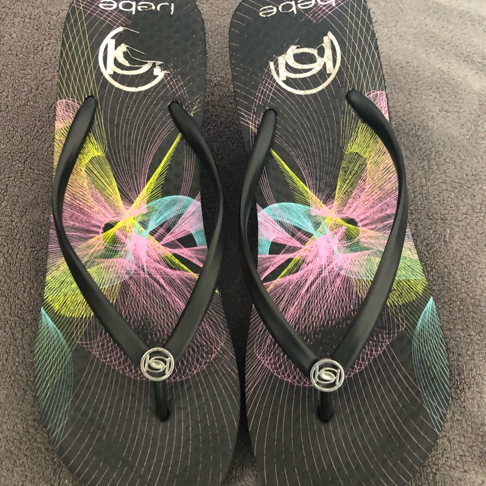 Bebe Wedge Flip Flops